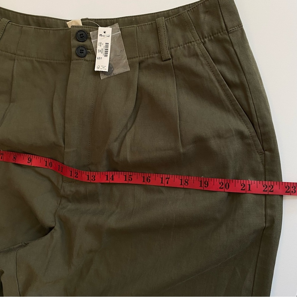 NWT 🫒 Madewell Harlow Wide-Leg Pants, Full Length, Linen Blend, Olive Green, 12 - Picture 9 of 16